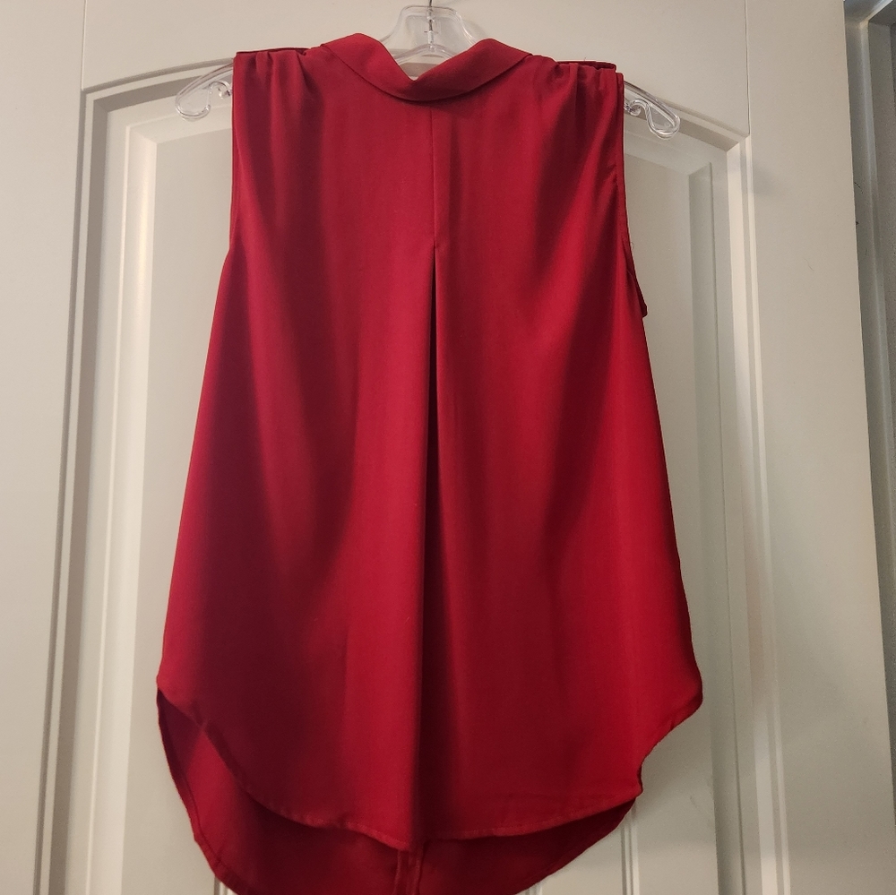 Red tunic-style top